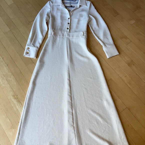 NEW Zara Ecru waisted midi dress, XS,  GD1193 - Picture 6 of 8